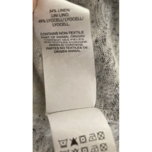 Lucky Brand Top Linen Blend Tunic Sz M White/Blue Paisley Peasant 1/4 Button up - Picture 7 of 9